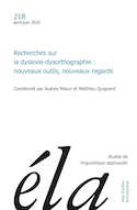 Études de linguistique appliquée, no 218